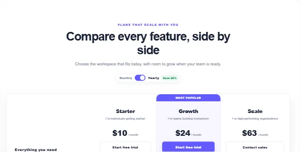 Generated Elementor comparison table widget preview
